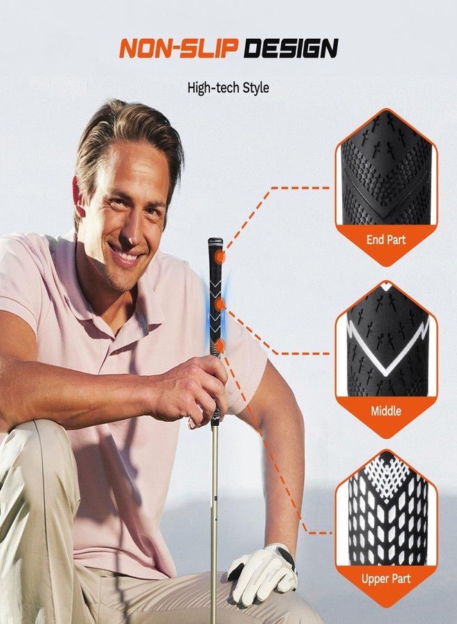 Full Choice Rubber Golf Grips 13 Pack, High Traction and Feedback, Non-Slip, Advanced Texture Control, 13 Grips Set, white, Standard Size, RG01 Golf Club Grips - Image 2