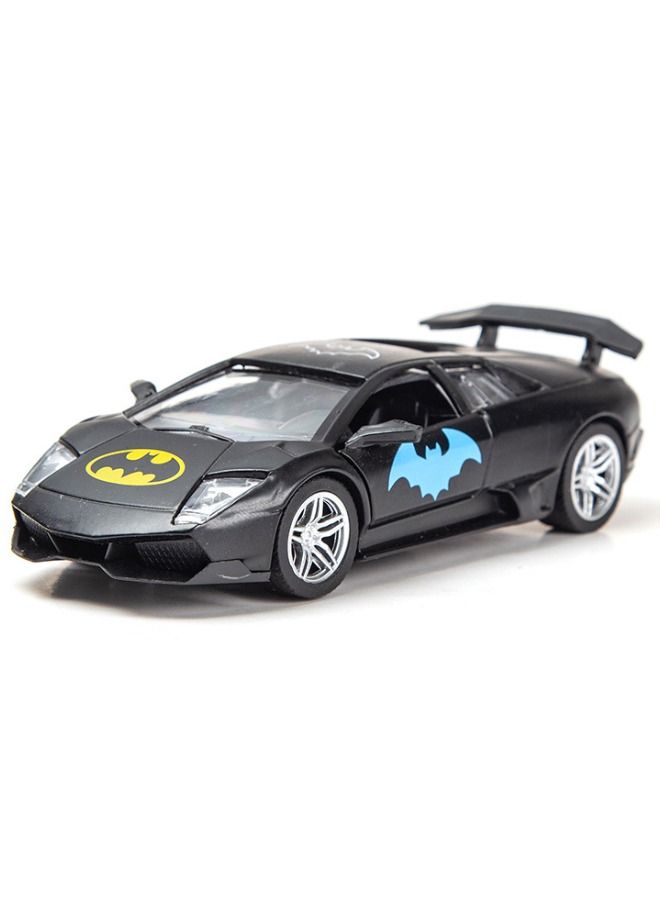 1/32 Lamborghini Model Car, Batman Theme Doodle Supercar, Zinc Alloy Pull Back Toy Car, Alloy Collectible Toy for Kids Boy Girl Gift  - Image 1