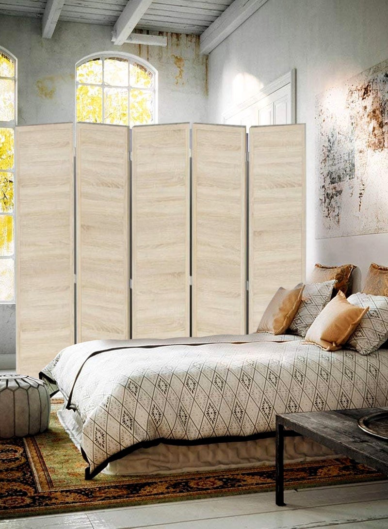Living Room Divider 5 Panel Room Partition, Foldable Freestanding - Image 2