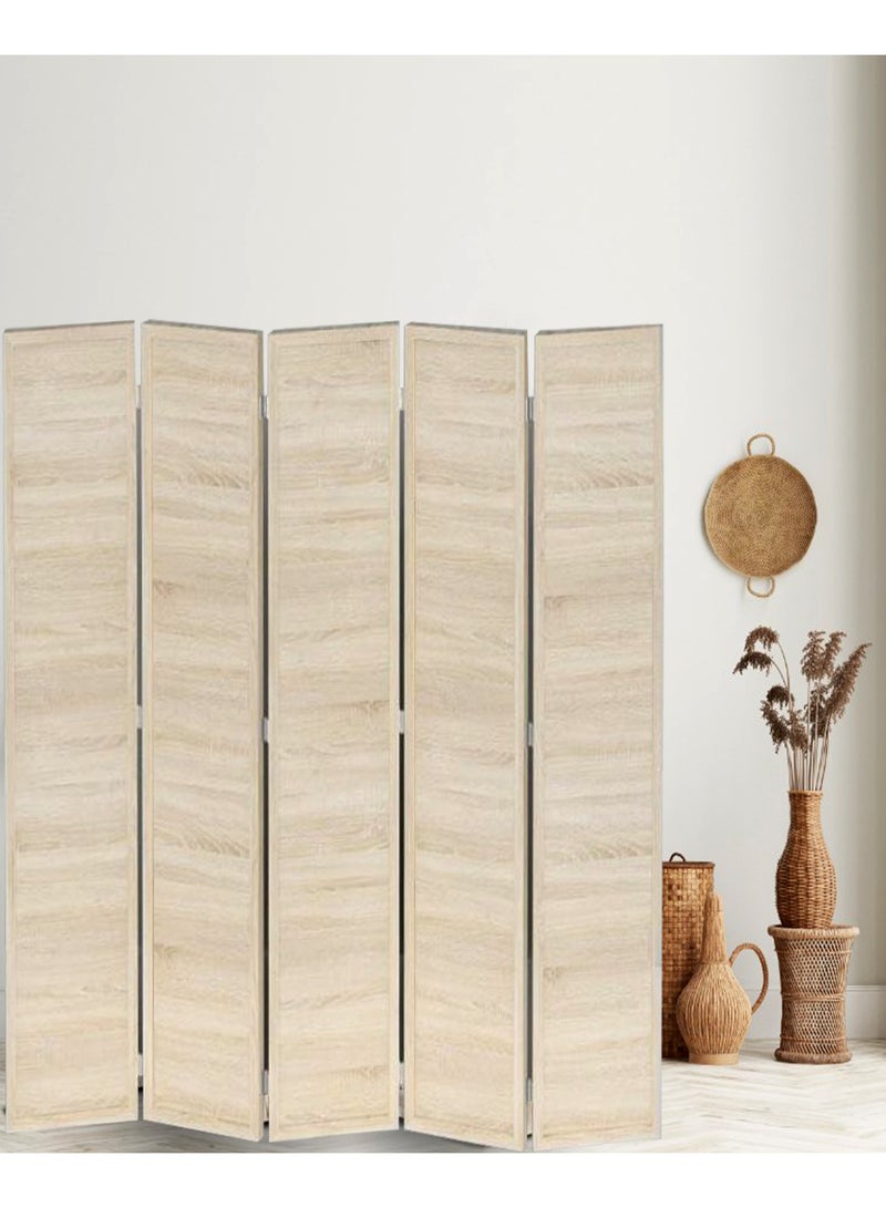 Living Room Divider 5 Panel Room Partition, Foldable Freestanding - Image 5