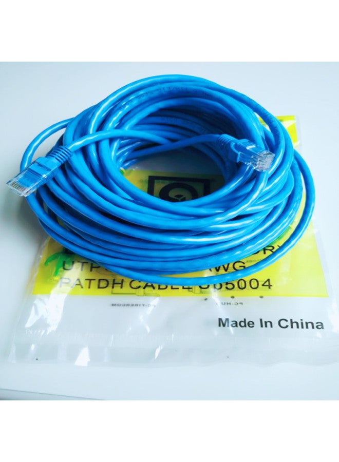 Applicable To Six Types Of Network Cable High-speed Broadband Line Computer Network Finished Outdoor Household 10 15 20 30m50 Meters-Color:Super Six Blue All Copper-Line Length:0.5m  - Image 1