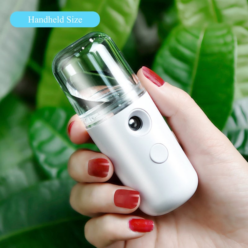 Nano Spray Moisturizing Instrument: 30ml White Water Tank, One-Button Operation, High-Frequency Vibration Atomization - Portable Face Humidifier for Home, Office, Outdoor Travel & All Skin Types - Image 4