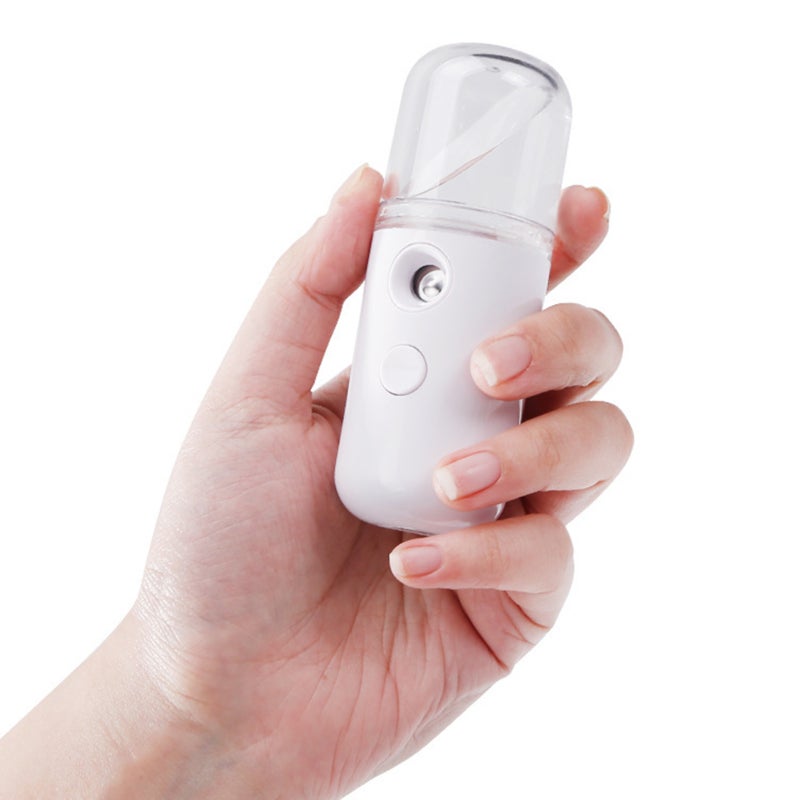 Nano Spray Moisturizing Instrument: 30ml White Water Tank, One-Button Operation, High-Frequency Vibration Atomization - Portable Face Humidifier for Home, Office, Outdoor Travel & All Skin Types - Image 3