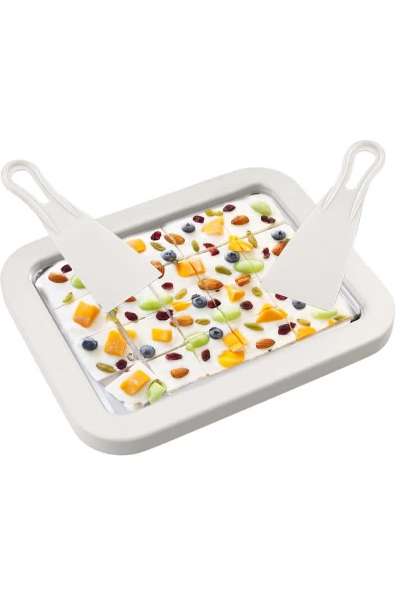 BM SATELLITE Instant Ice Cream Roll Maker Cold Plate – DIY Rolled Ice Cream & Frozen Yogurt Pan with 2 Spatulas – Aluminum & Plastic – Easy to Use for Kids & Adults - Image 1