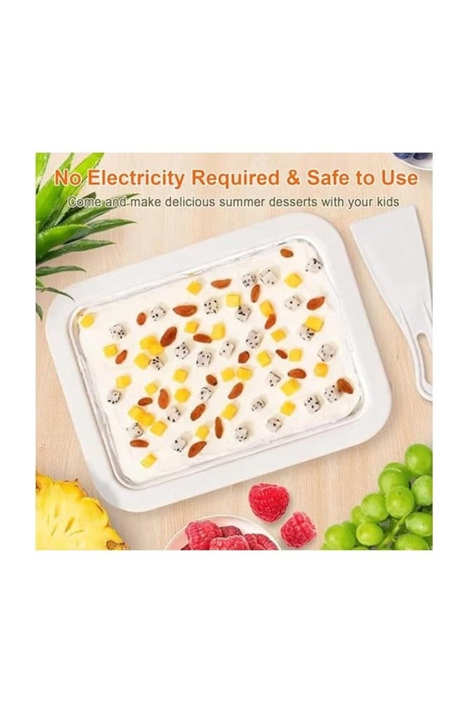 BM SATELLITE Instant Ice Cream Roll Maker Cold Plate – DIY Rolled Ice Cream & Frozen Yogurt Pan with 2 Spatulas – Aluminum & Plastic – Easy to Use for Kids & Adults - Image 3