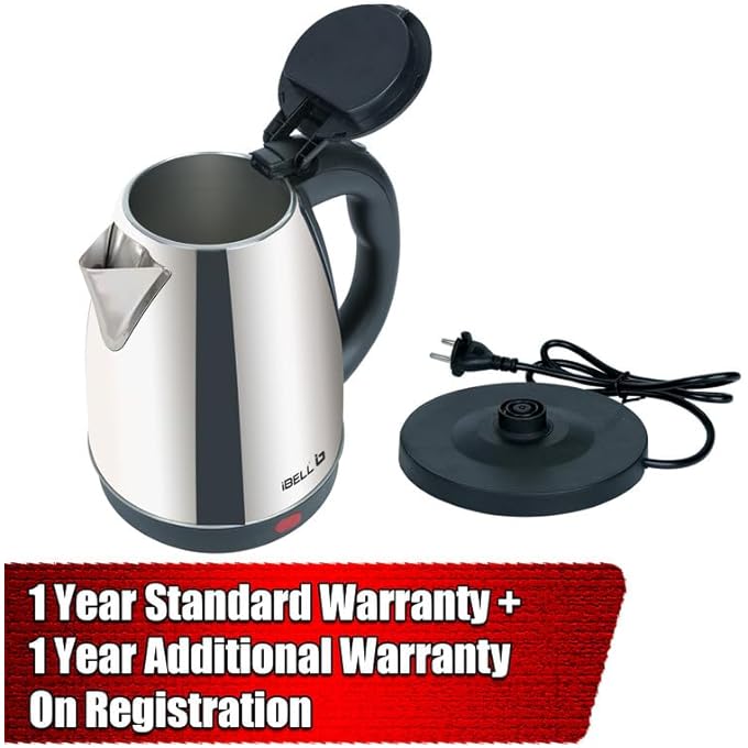iBELL Iblsek180M Stainless Steel Electric Kettle 18 Liter 1500 Watts Auto CutOff Feature Silver - Image 3