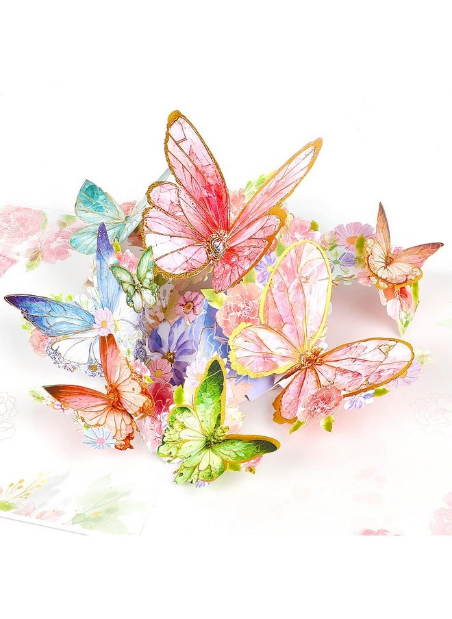 DERAYEE Pop Up Card, 3D Butterfly Flowers Greeting Cards With Envelope For Women, Mother’S Day Card, Birthday Card, Valentines Day Card For Wife, Sister, Grandma, Daughter, Girlfriends (Pink)  - Image 1
