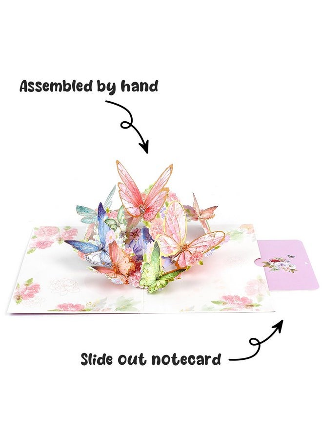 DERAYEE Pop Up Card, 3D Butterfly Flowers Greeting Cards With Envelope For Women, Mother’S Day Card, Birthday Card, Valentines Day Card For Wife, Sister, Grandma, Daughter, Girlfriends (Pink)  - Image 3
