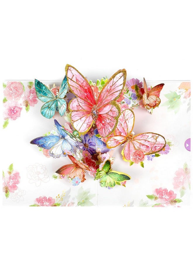DERAYEE Pop Up Card, 3D Butterfly Flowers Greeting Cards With Envelope For Women, Mother’S Day Card, Birthday Card, Valentines Day Card For Wife, Sister, Grandma, Daughter, Girlfriends (Pink)  - Image 5