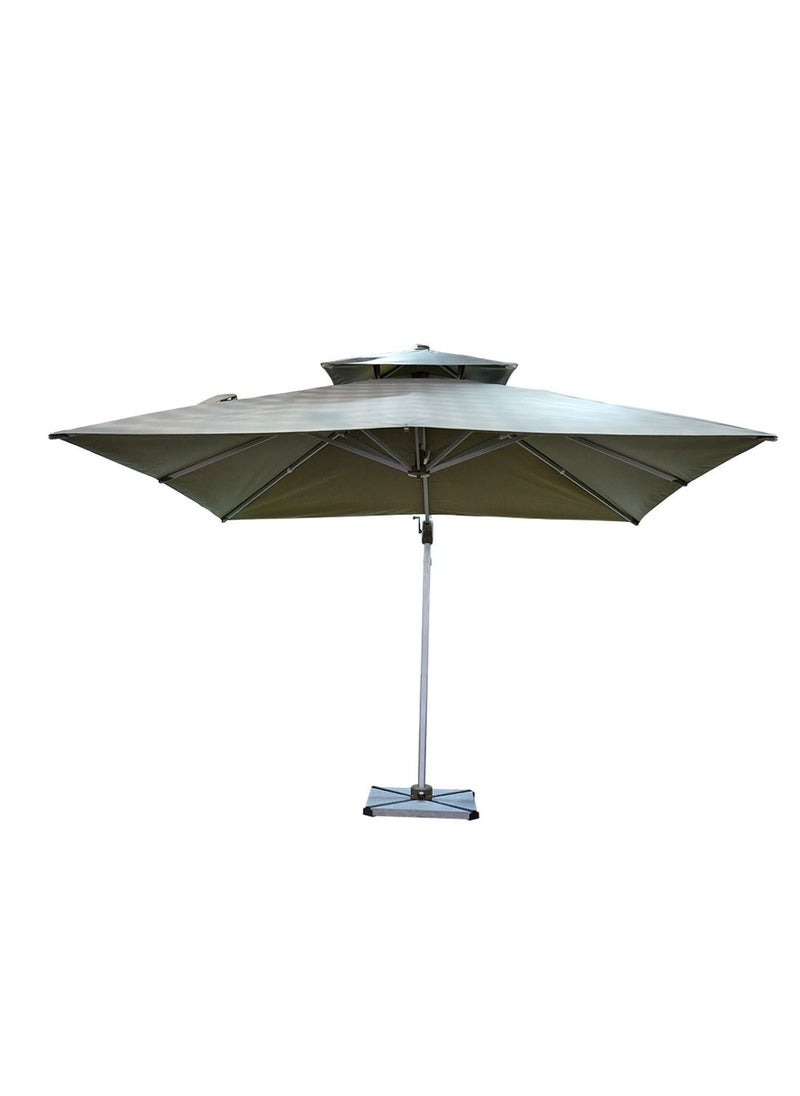 Oasis Casual 3*3M Khaki Aluminium Umbrella With 60kg Marble Base UM021  - Image 1