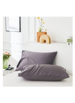 Excefore Queen Size Bamboo Cooling Pillowcases, 2 Pcs Grey Cooling Pillowcase , 100% Organic Bamboo Pillowcases, Moisture Wicking Bamboo Pillowcases, with Envelope Closure, for Hot Sleepers  - Image 1