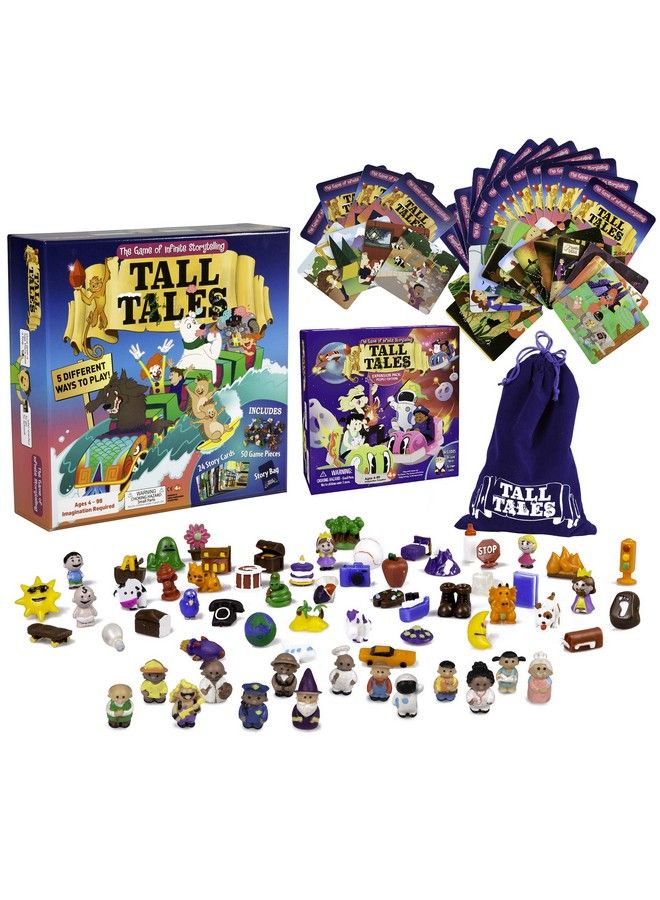 أس سي أس دايركت Tall Tales Board Game & Expansion Combo Pack (مجموعة 93 قطعة) لعبة رواية القصص التعليمية مع بطاقات القصة وقطع اللعبة ل 5 طرق للعب للأطفال والكبار - Image 1