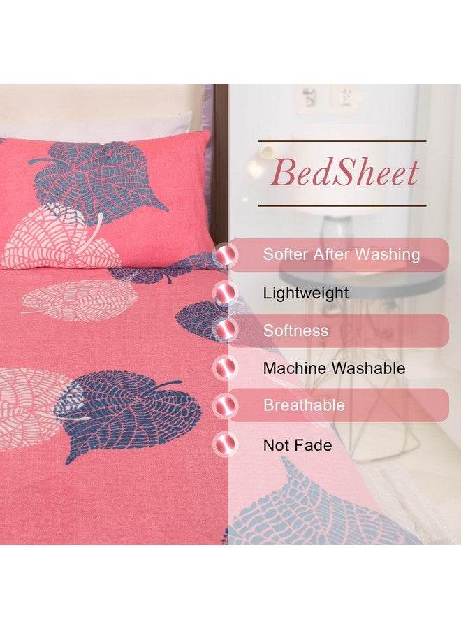 Status Contract 2024 Cotton Rich Double Fitted Bedsheet with 2 Pillow Covers for Bed Room, Home, Hotel-120 GSM (Peach) - Image 5