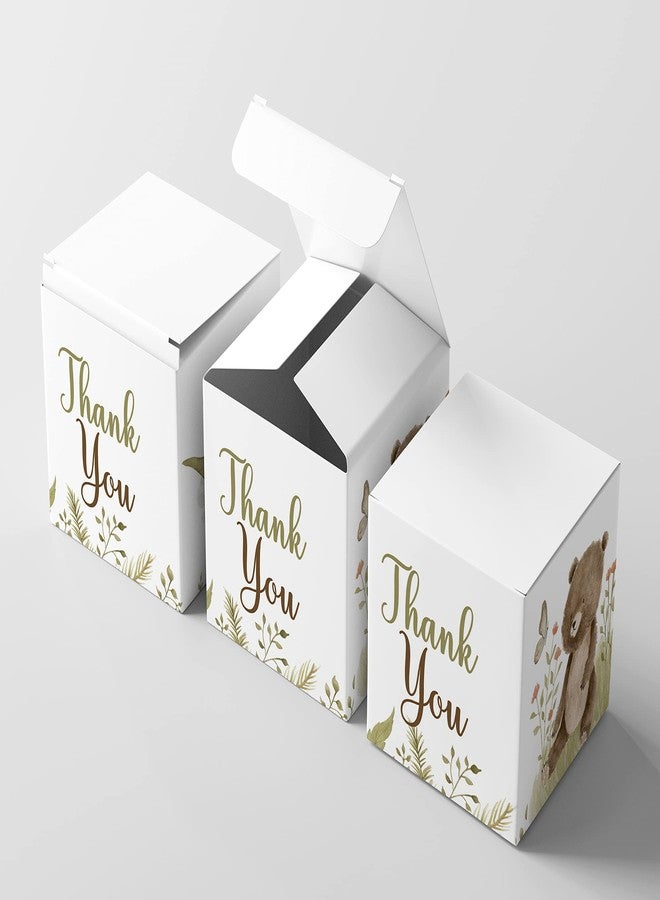 Inkdotpot علبة ورقية صغيرة من إنكدوتبوت - علبة هدايا صغيرة لحفلات استقبال المولود، مقاس 4×4×4 بوصة، علب هدايا ورقية، علبة حلوى ورقية لتوزيعات الحفلات، مزينة برسومات حيوانات لطيفة لحفلات استقبال المولود - عبوة من 20 قطعة، لون أبيض - Image 5