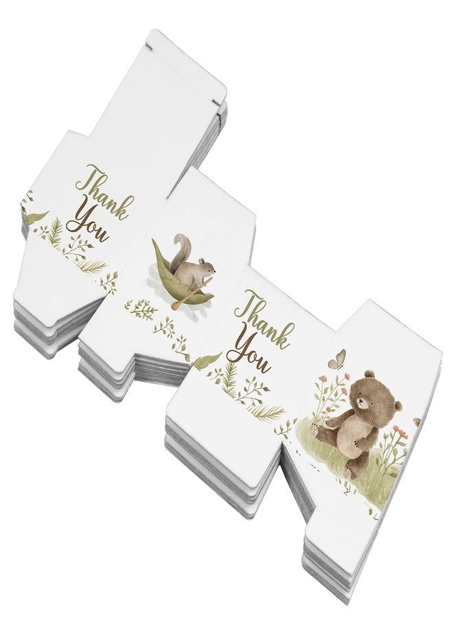 Inkdotpot علبة ورقية صغيرة من إنكدوتبوت - علبة هدايا صغيرة لحفلات استقبال المولود، مقاس 4×4×4 بوصة، علب هدايا ورقية، علبة حلوى ورقية لتوزيعات الحفلات، مزينة برسومات حيوانات لطيفة لحفلات استقبال المولود - عبوة من 20 قطعة، لون أبيض - Image 4