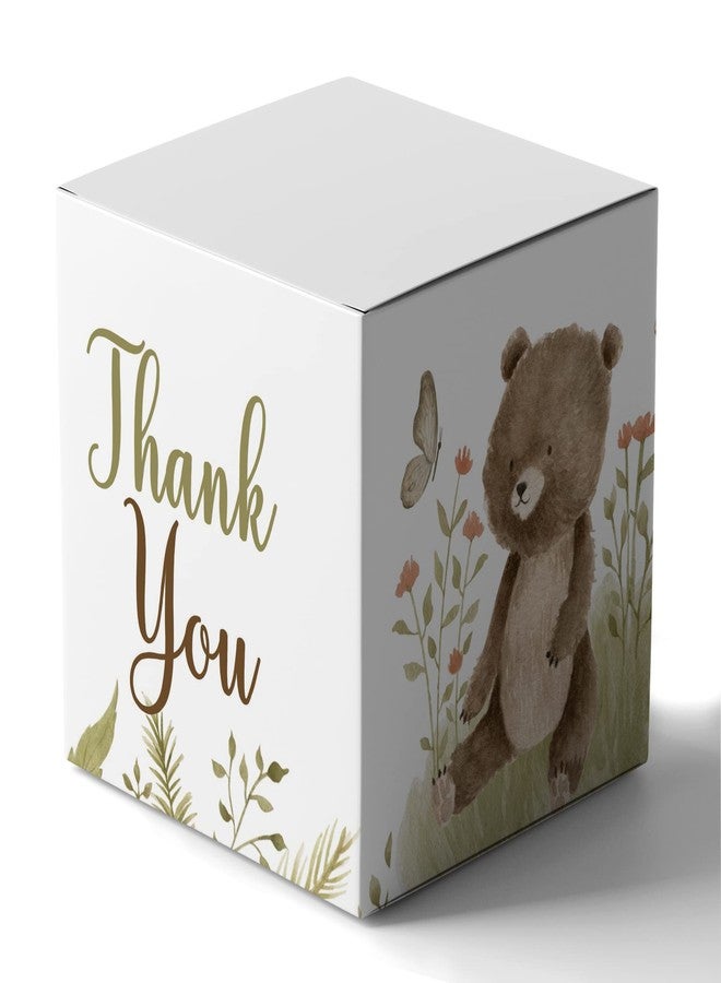 Inkdotpot علبة ورقية صغيرة من إنكدوتبوت - علبة هدايا صغيرة لحفلات استقبال المولود، مقاس 4×4×4 بوصة، علب هدايا ورقية، علبة حلوى ورقية لتوزيعات الحفلات، مزينة برسومات حيوانات لطيفة لحفلات استقبال المولود - عبوة من 20 قطعة، لون أبيض - Image 1