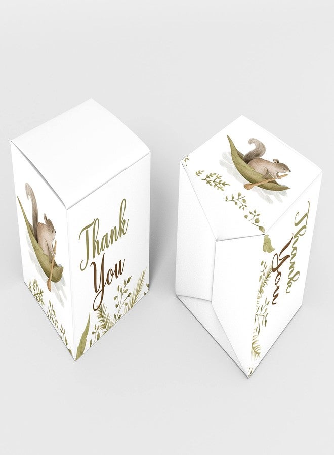 Inkdotpot علبة ورقية صغيرة من إنكدوتبوت - علبة هدايا صغيرة لحفلات استقبال المولود، مقاس 4×4×4 بوصة، علب هدايا ورقية، علبة حلوى ورقية لتوزيعات الحفلات، مزينة برسومات حيوانات لطيفة لحفلات استقبال المولود - عبوة من 20 قطعة، لون أبيض - Image 2