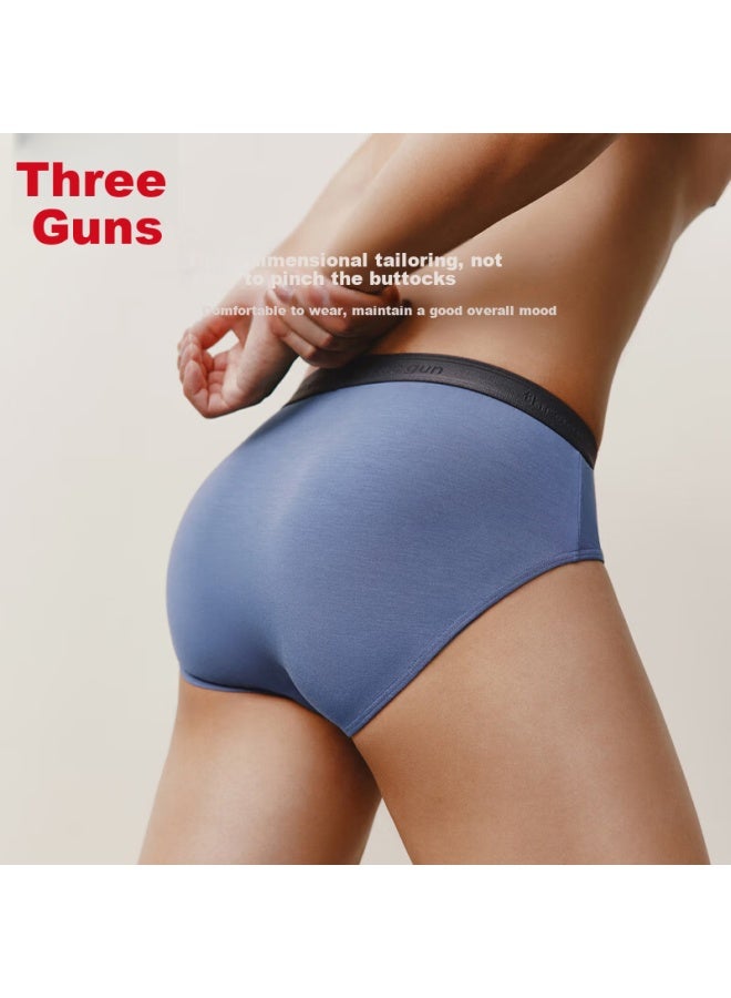 Threegun Men's Underwear [50 High-count Antibacterial Modal] Triangle Briefs Gift Box Set [3-pack] - Image 3