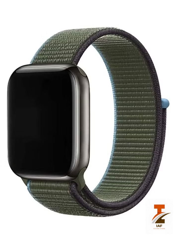 IAF Nylon Sport Band for Apple Watch 41mm 40mm 38mm , Soft Replacement Strap for iWatch Series 7/ 6/ SE/ 5/4/3/2/1 (dark olive green)