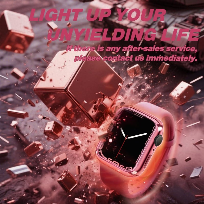 top4cus 38mm Case Soft Flexible Lightweight Anti-Scratch Overall Protective 38mm Iwatch Waterproof Cover Case Shiny Workout Shockproof Bumper Compatible with Apple Watch Series 3/2/1 - Pink - Image 2