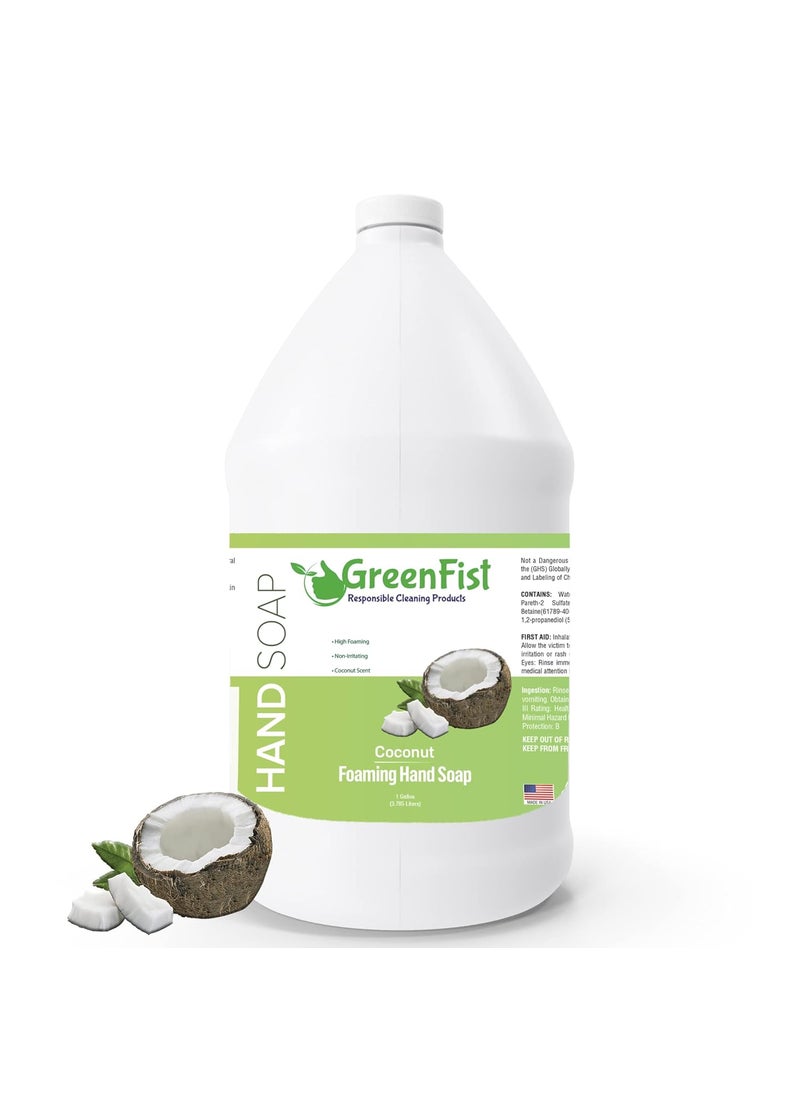 GreenFist GreenFist Foaming Hand Soap Refills Jug Coconut Scent Foam Refill Made in USA 128 ounce 1 Gallon 