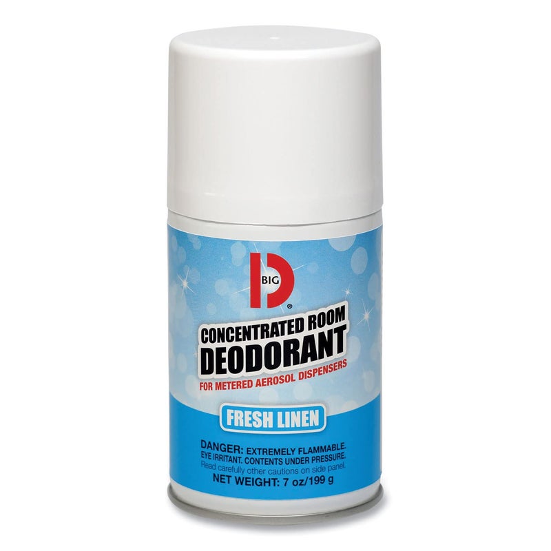 Big D 472 Concentrated Room Deodorant for Metered Aerosol Dispensers Fresh Linen Fragrance 7 oz Pack of 12  Air freshener ideal for restrooms offices schools restaurants hotels stores