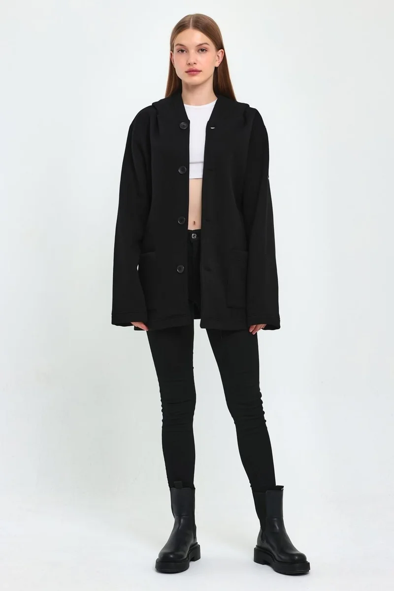 الكسندر جاردي Hooded Oversize Cardigan (E22-60700)