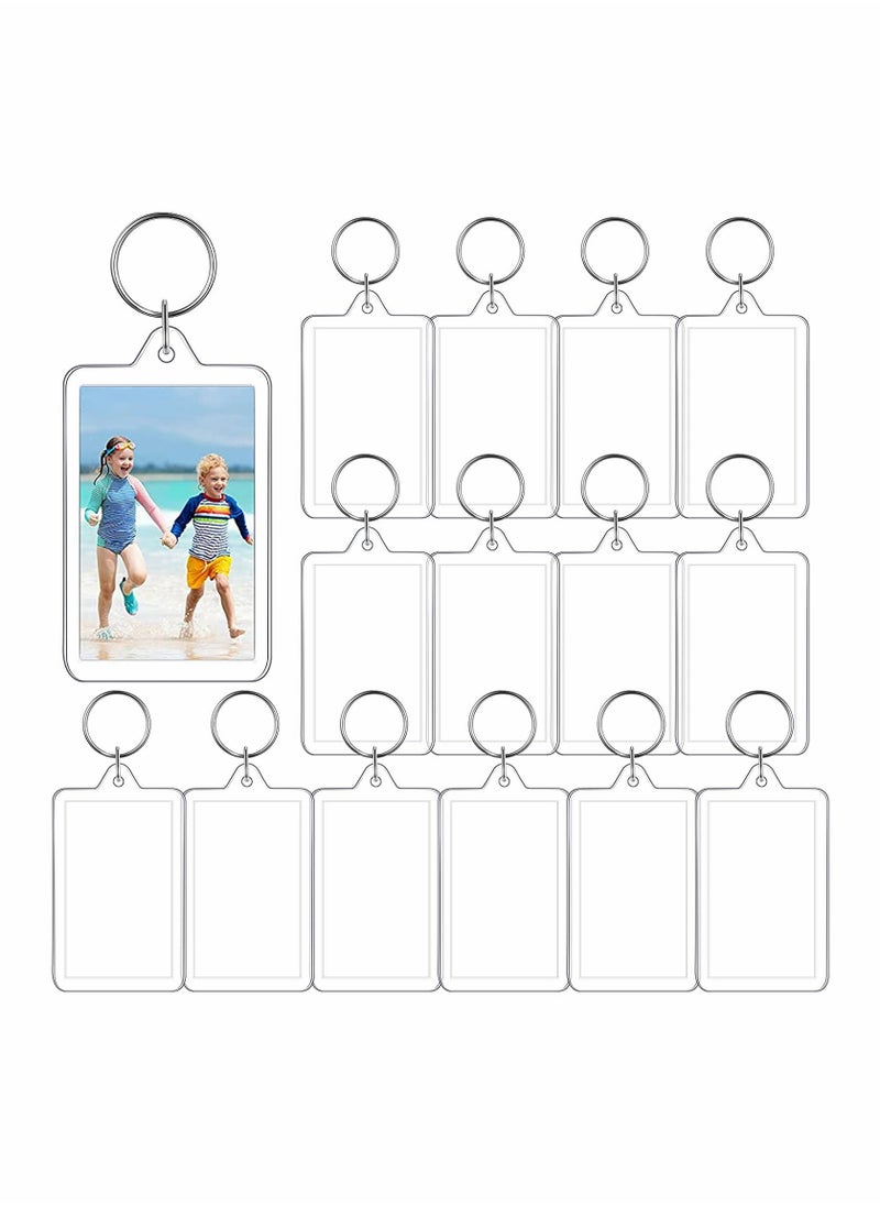 SYOSI - Acrylic Photo Frame Keychain Holder, 50 Pieces Insert Keychain, Clear Picture Keychains Key Chain, Snap-In Custom Keyring for DIY Projects - Image 1