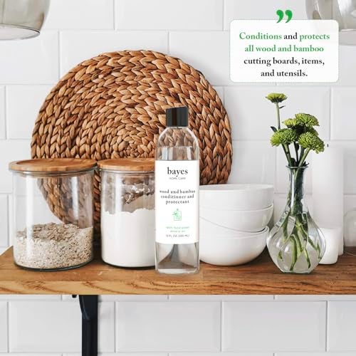 Bayes Food Grade Mineral Oil for Cutting Board - Mineral Oil Food Grade for Bamboo, Teak & Wood Conditioner and Protectant - Cutting Board Oil Food Grade Formula - Wood Oil for Cutting Board - 8 oz - Image 3