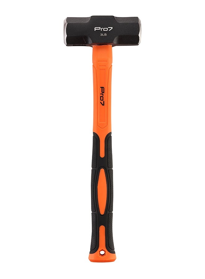 LAWAZIM Pro7 Engineer Hammer with Fiber Handle - 3lb - Club Hammer with Non-Slip Shock-Absorbing Handle - for Precision Striking Metalworking Construction Blacksmithing and Industrial Applications - Image 2