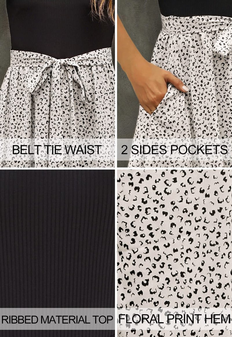 Zattcas Women 2025 Summer Dress Short Sleeve Ribbed Teacher Church Modest Casual Business Work Outfits Midi Dresses with Pockets Black M - Image 5