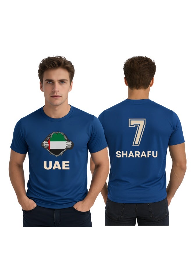 تيشيرت لاعب الكريكيت الرياضي في الإمارات العربية المتحدة - تيشيرت رجالي بأكمام قصيرة ورقبة دائرية يسمح بمرور الهواء - مثالي لممارسة الكريكيت وجلسات التدريب والملابس الرياضية اليومية - Image 1