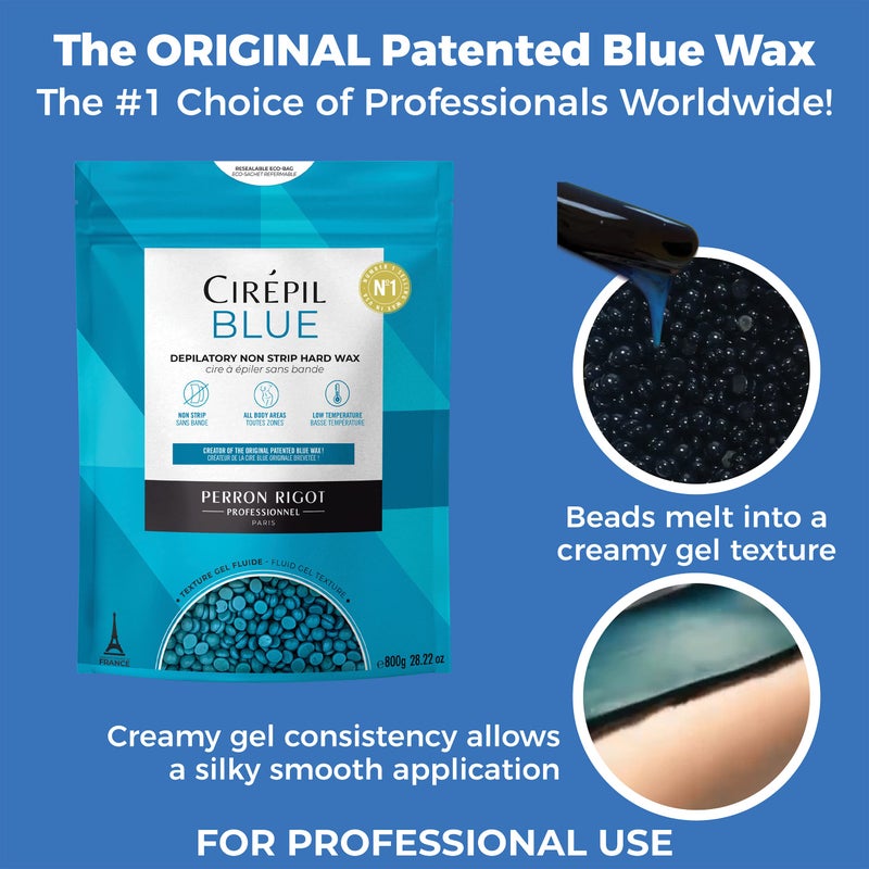 Cirepil - Blue - 800g / 28.22 oz Hard Wax Beads Bag - Face & Body Wax, Unscented & No Strip Needed - Perfect for Sensitive Skin & Brazilian Waxing - Fluid Gel Texture, Easy Hair-Removal - Image 4