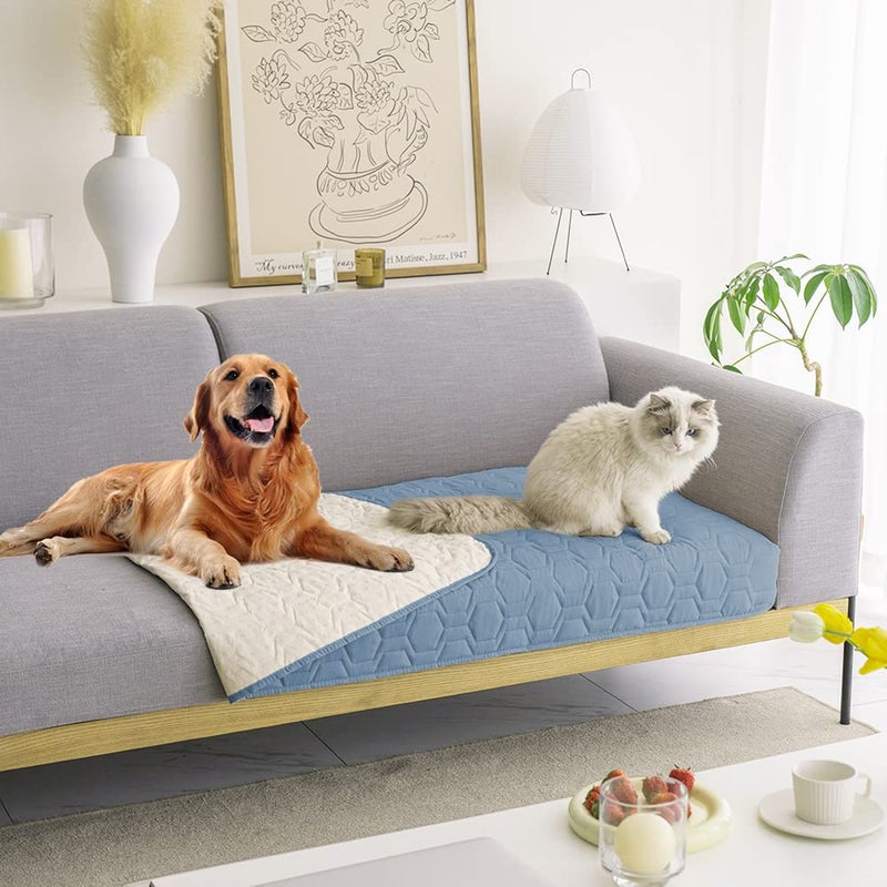 Tcksstex Waterproof and AntiSlip Dog Bed Cover and Pet Blanket Sofa Pet Bed Mat car Incontinence Mattress Protectors Furniture Couch Cover for Most Cats Dogs Pets30x70Stoneblue