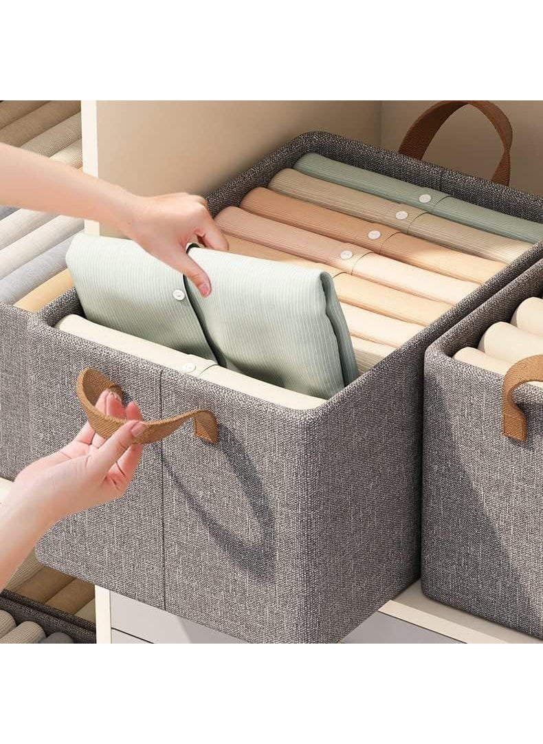 VIMOK M Power VIMOK M Power Foldable Fabric Storage Bins with Handles Closet Organizer Baskets for Clothes Towels Accessories Toys Books Blanket etc Pack of 1Grey  - Image 2