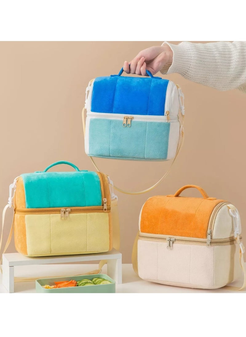 Gonice Thermal Bag Plush Double Layer Picnic Lunch Box  - Image 3