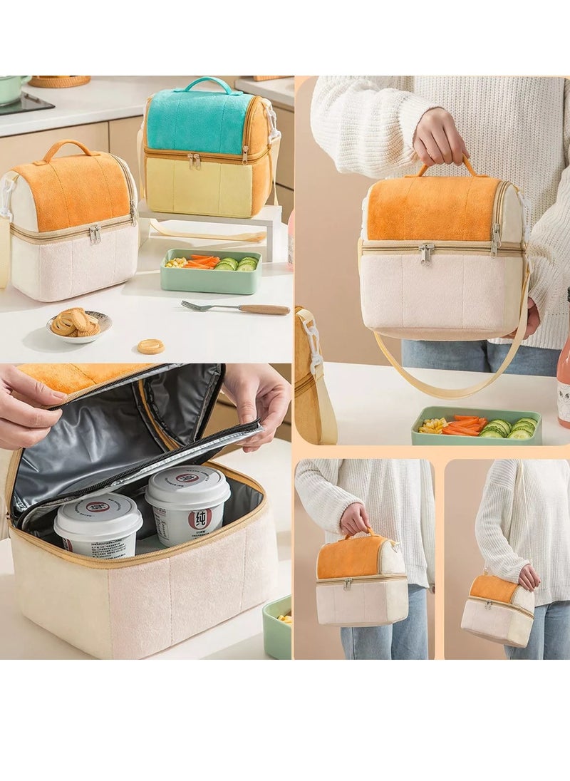 Gonice Thermal Bag Plush Double Layer Picnic Lunch Box  - Image 4