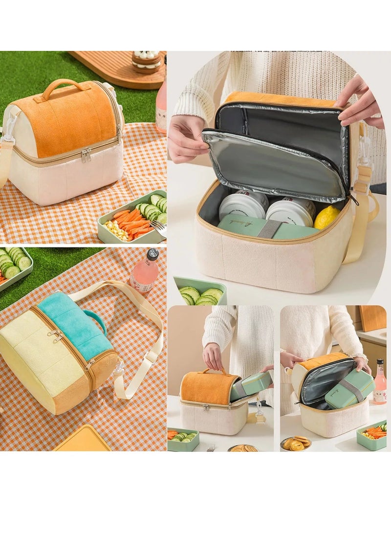 Gonice Thermal Bag Plush Double Layer Picnic Lunch Box  - Image 5