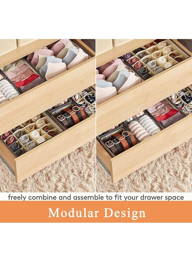 ECVV 4 Pcs Underwear Storage Organizer Divider, Foldable Storage Boxes Cabinet Closet Organizers For Clothes, Bras, Lingerie, Socks, Undies - Image 2