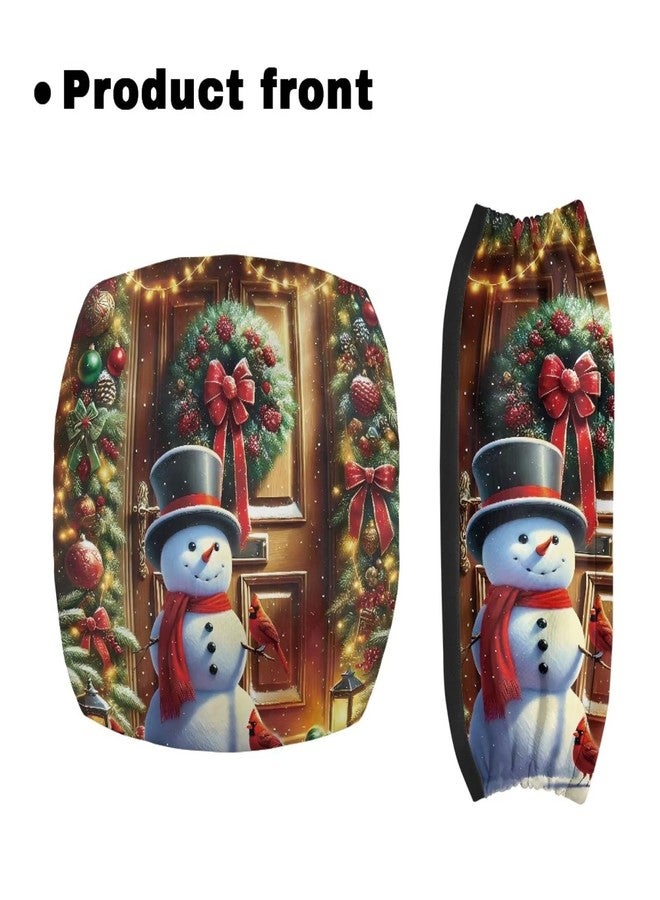 Gomyblomy Christmas Walker Accessories for Seniors Soft Rollator Walker Seat and Backrest Covers Snowman Print Washable Seat Cushion Covers for Rollators Xmas Decoration for Women Men - Image 2