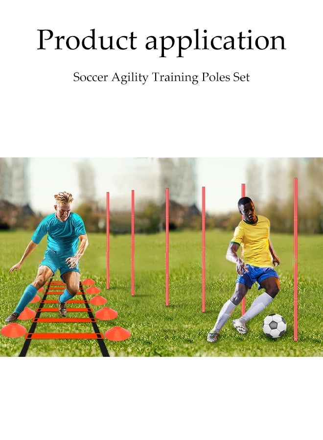 DUNISO Speed Agility Training Kit，Football Kick Trainer，Football Training Equipment，With Agility Training Poles，Soccer Cones,Jump Rope,Ground Pegs，Agility Ladder，Suitable For Physical Education Teachers, Coaches, Athletes, And Beginners - Image 3