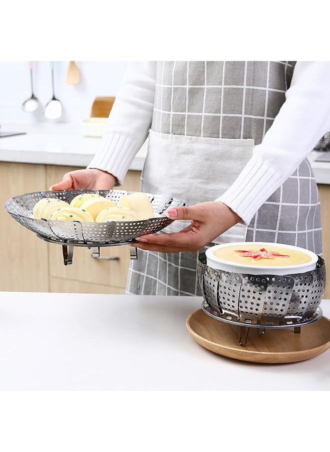 Steamer Basket for Vegetable Pot Cooking Steaming Food Stainless Steel Folding Expandable S