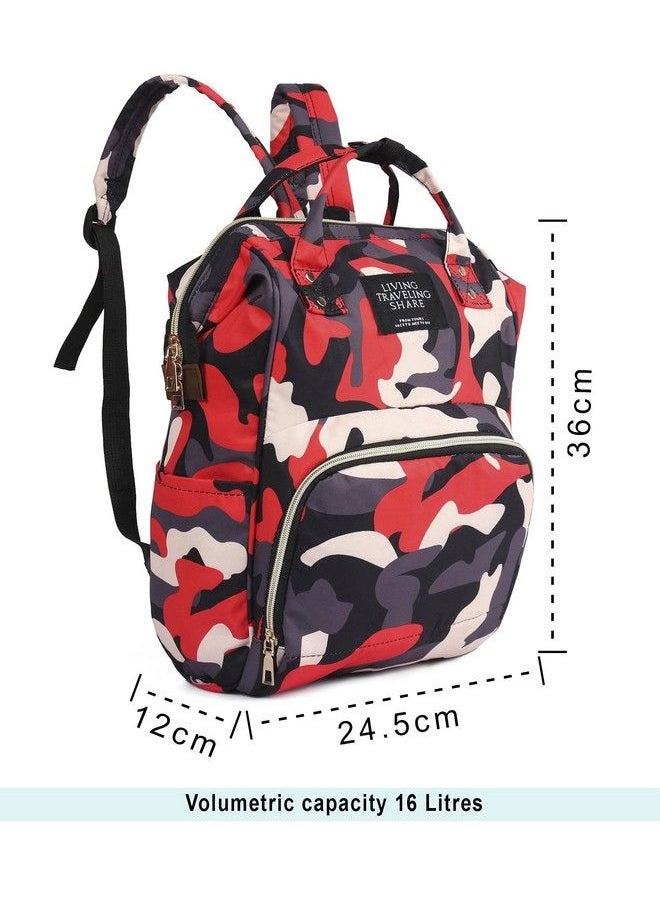 Chinmay Kids Baby Diaper Backpack For New Born Baby Mother;Mom Stylish Polyester Organizer Bag For Casual Travel Outing & Traveling (Red Grey)  - Image 5