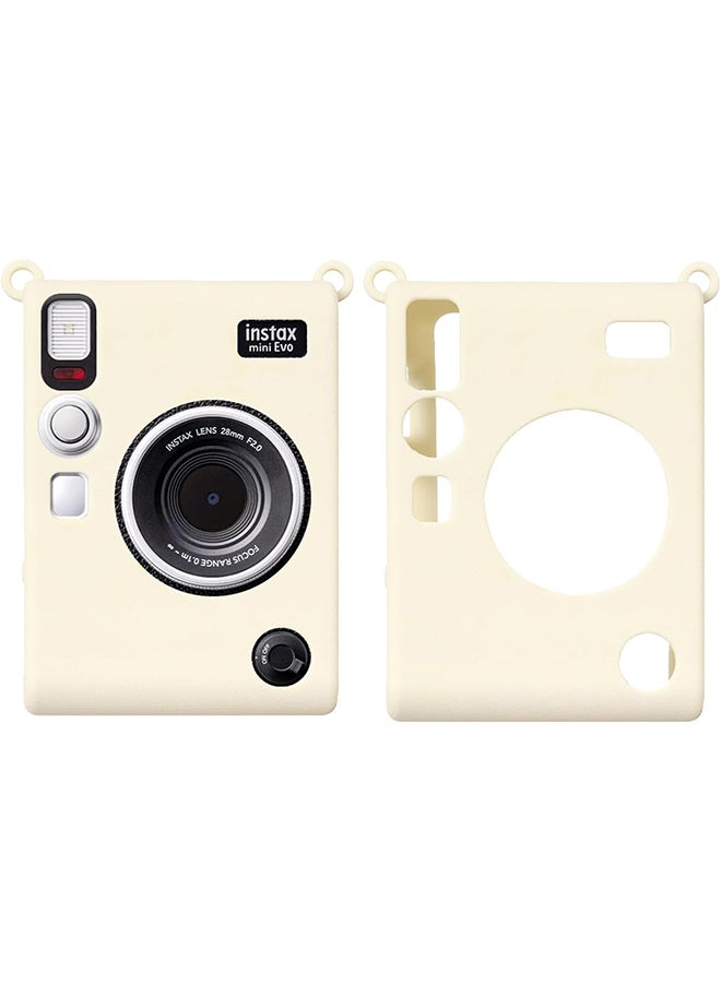 O Ozone Silicone Case for Fujifilm Instax Mini EVO Instant Camera – Soft Rubber Protective Cover, Slim Fit & Lightweight, Shockproof Skin for Mini EVO- Beige  - Image 1