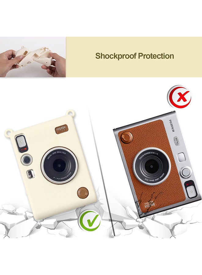 O Ozone Silicone Case for Fujifilm Instax Mini EVO Instant Camera – Soft Rubber Protective Cover, Slim Fit & Lightweight, Shockproof Skin for Mini EVO- Beige  - Image 5