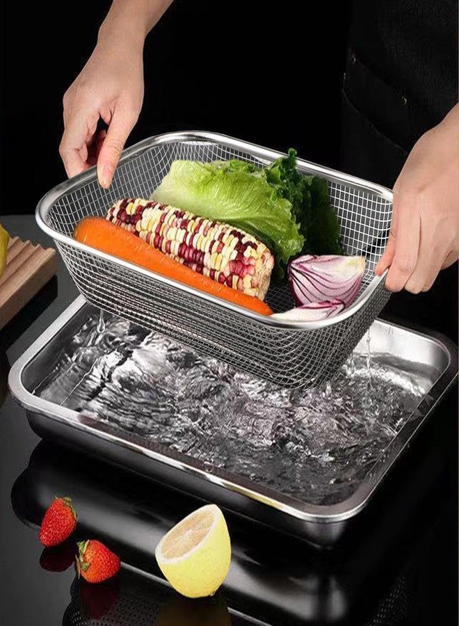 NESTIFY Stainless Steel Dish Rack Drain Basket with Drip Tray & Spoon Holder Dish Drainer for Kitchen Drying Stand/Kuda/Plate Rack/Bartan Over Sink Counter Dish Rack (Pack of 1) - Image 5