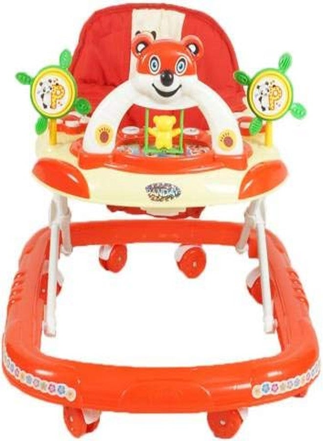 JoyRide Baby Panda Walker - Musical, Foldable & Height Adjustable (Red) - Image 5