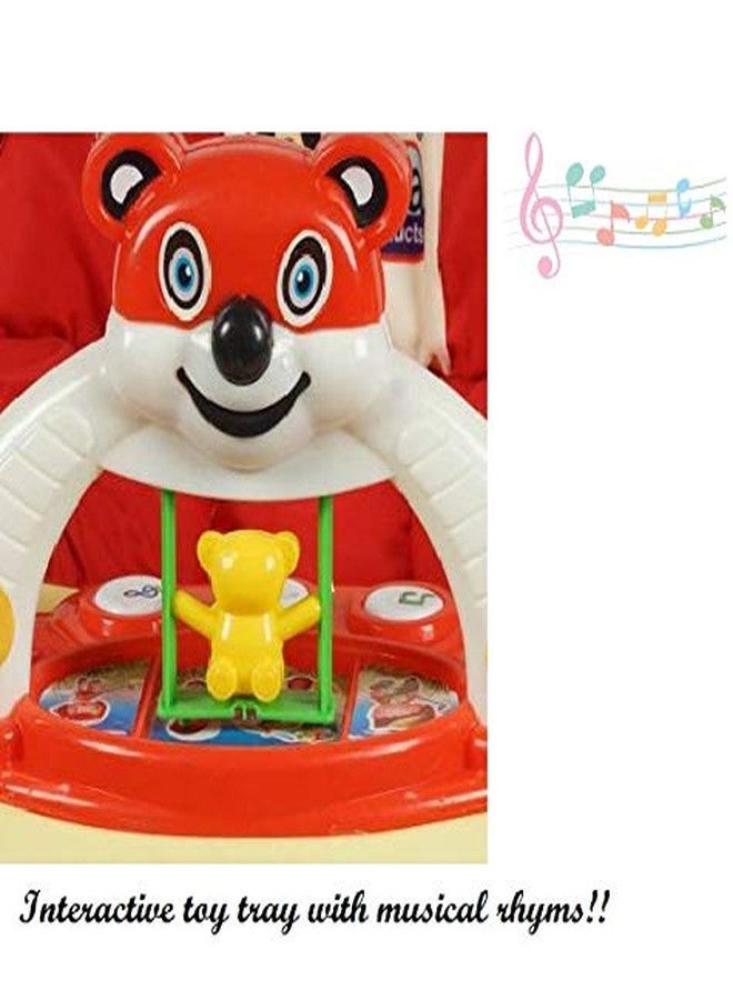 JoyRide Baby Panda Walker - Musical, Foldable & Height Adjustable (Red) - Image 2