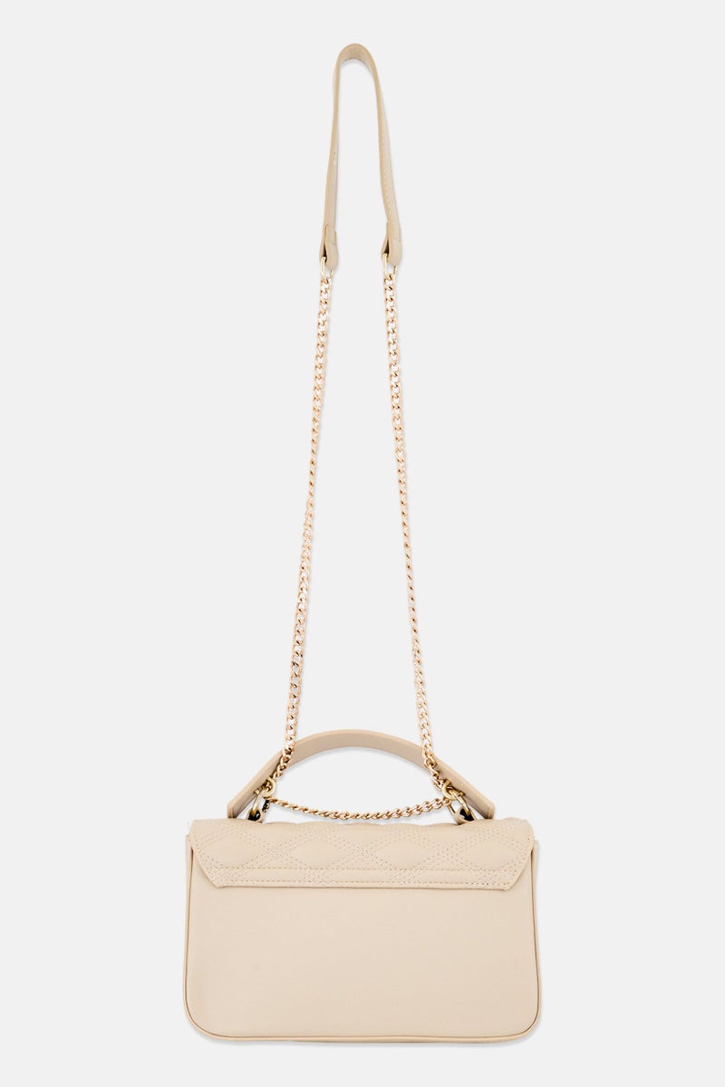 Cavalli Class Women Hardware Logo Cross Body Bag, Taupe - Image 3