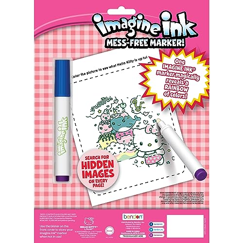 Bendon Hello Kitty 16 Page Imagine Ink Coloring Book with Mess Free Marker, Full Size, Bendon 59014 - Image 2
